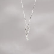 Natural White Diamond Necklace D0.16ct, 18K Gold